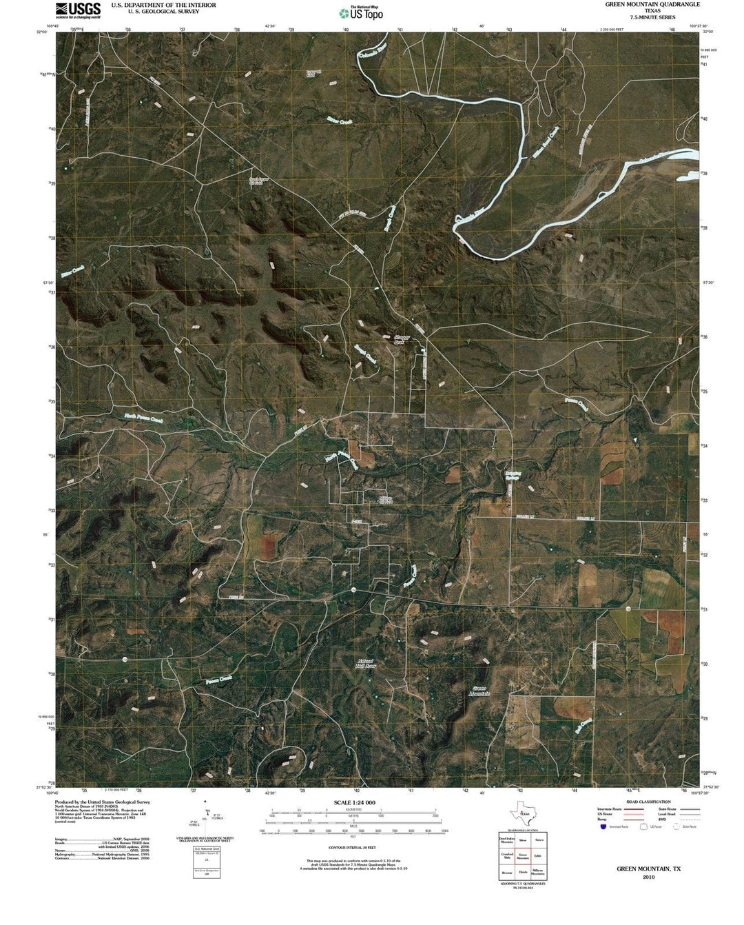 2010 Green Mountain, TX - Texas - USGS Topographic Map