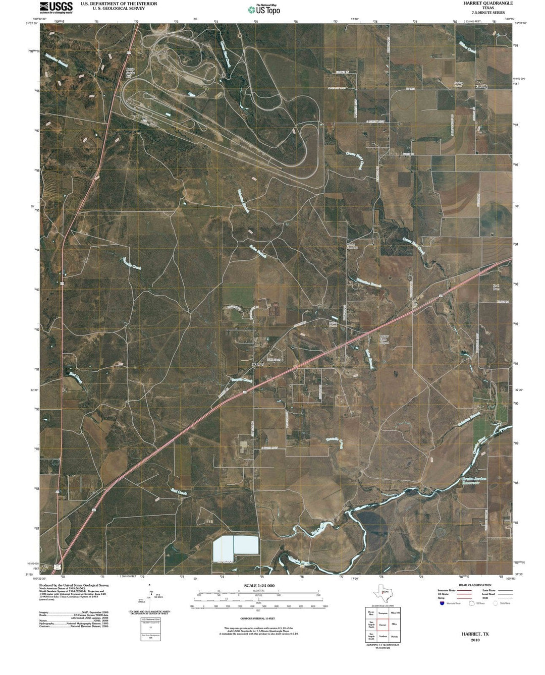 2010 Harriet, TX - Texas - USGS Topographic Map