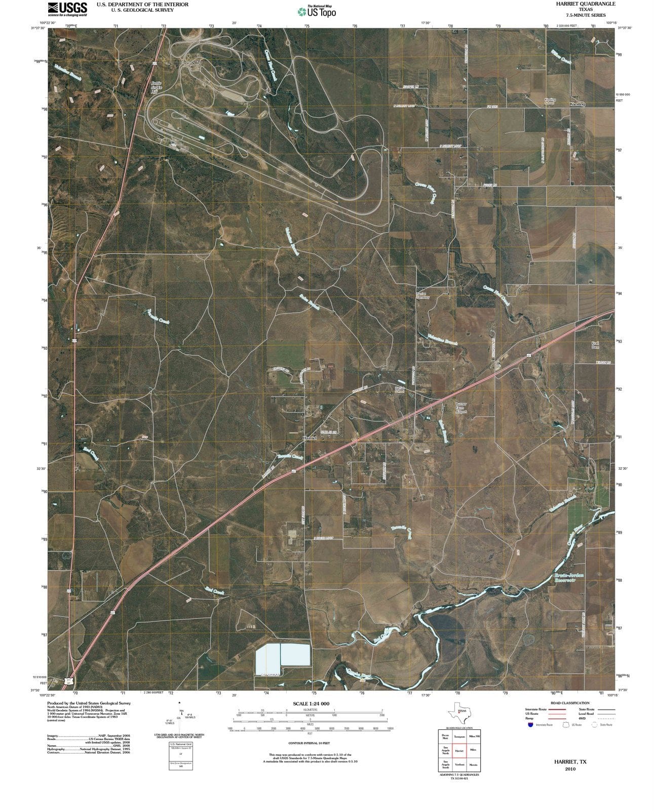 2010 Harriet, TX - Texas - USGS Topographic Map