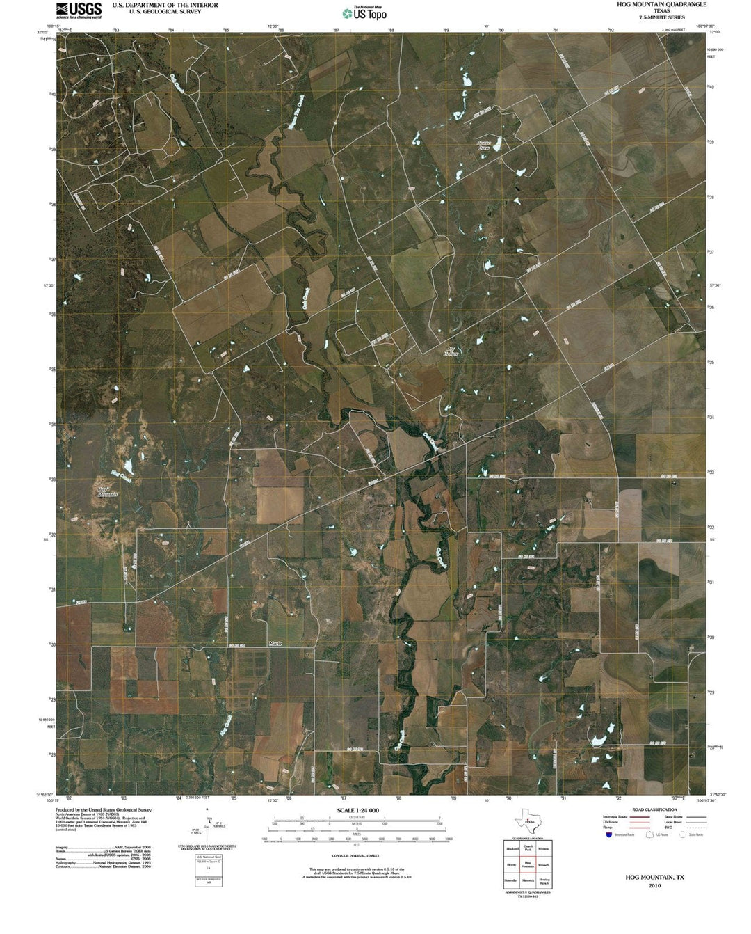 2010 Hog Mountain, TX - Texas - USGS Topographic Map