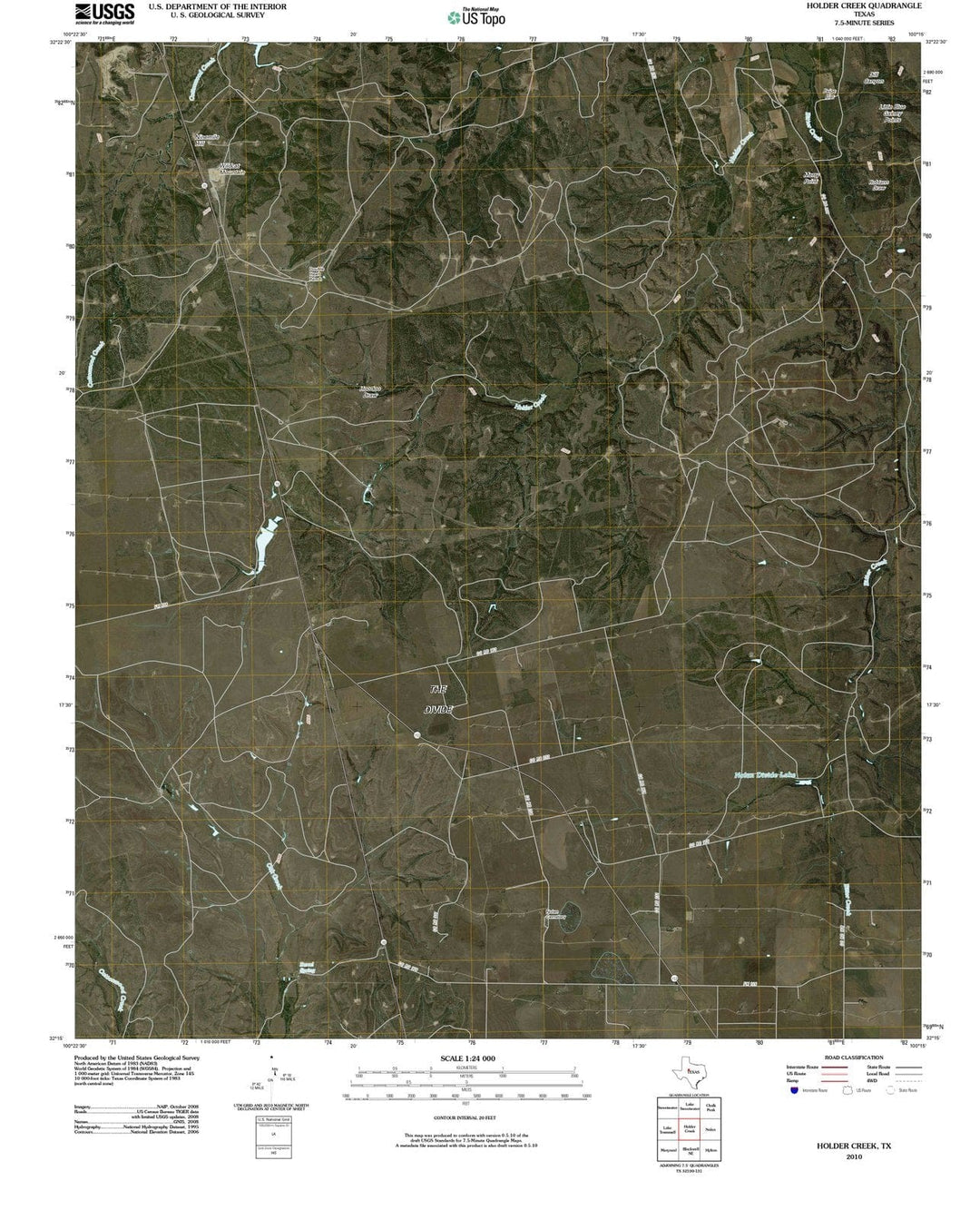 2010 Holder Creek, TX - Texas - USGS Topographic Map