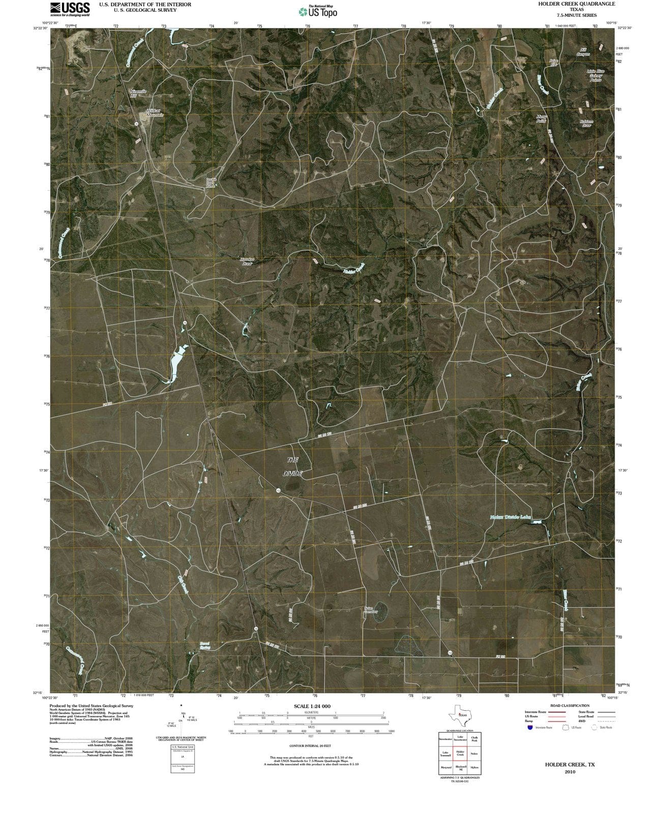 2010 Holder Creek, TX - Texas - USGS Topographic Map