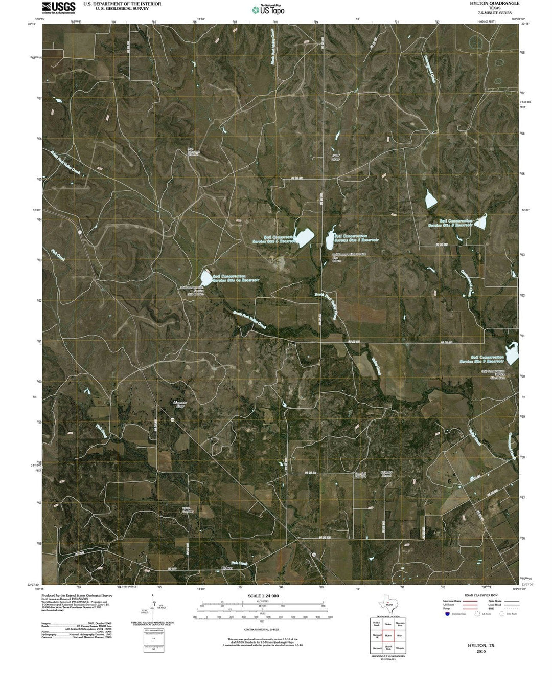 2010 Hylton, TX - Texas - USGS Topographic Map