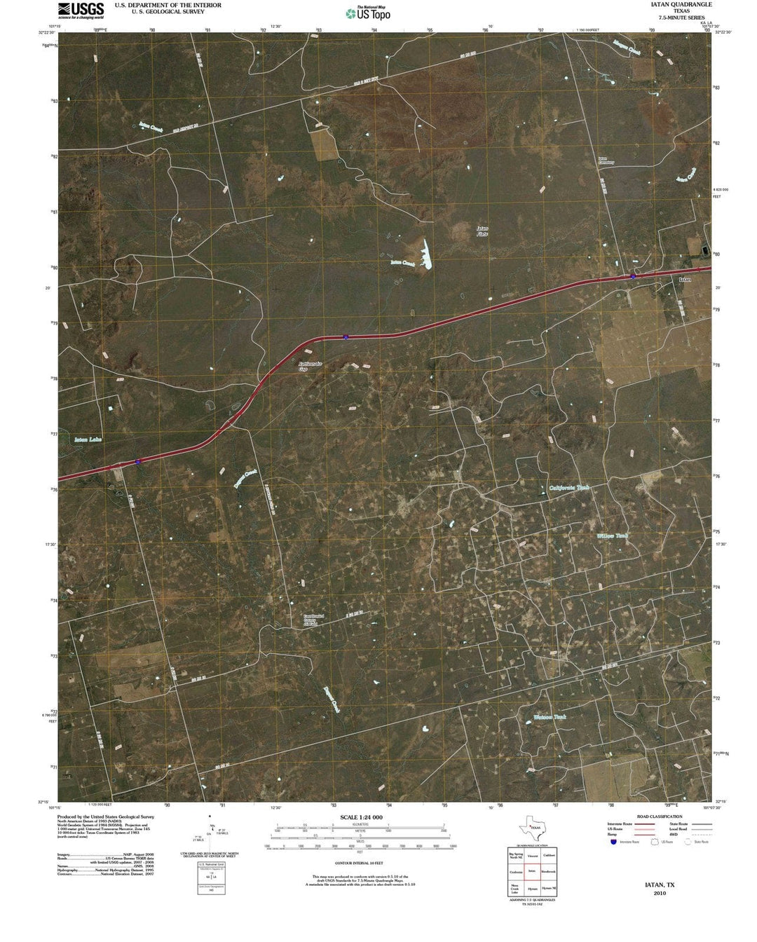 2010 Iatan, TX - Texas - USGS Topographic Map