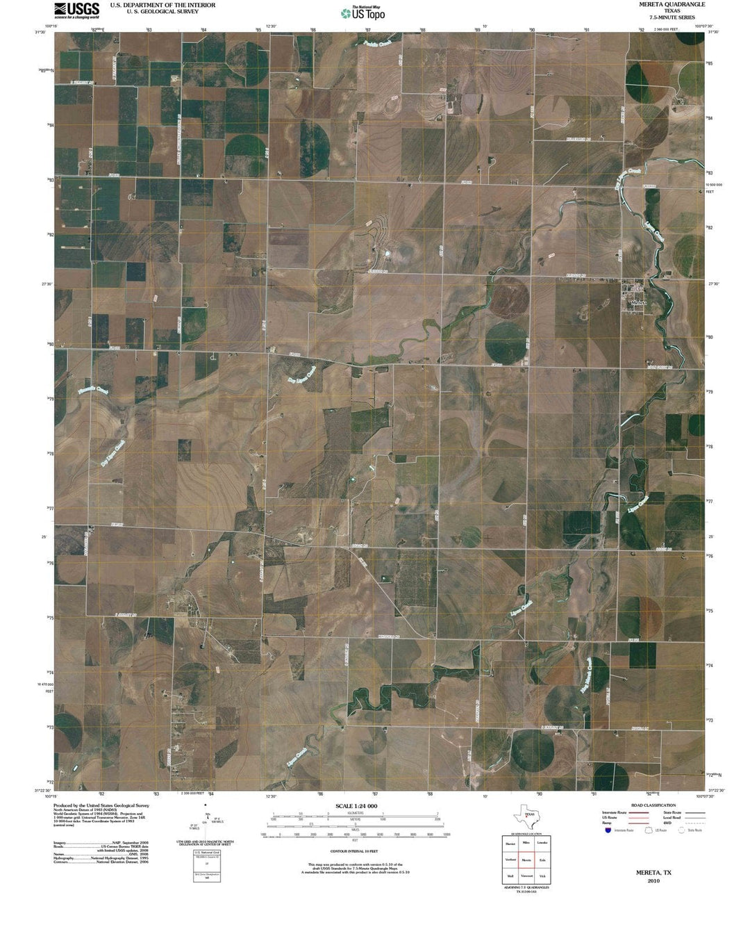 2010 Mereta, TX - Texas - USGS Topographic Map
