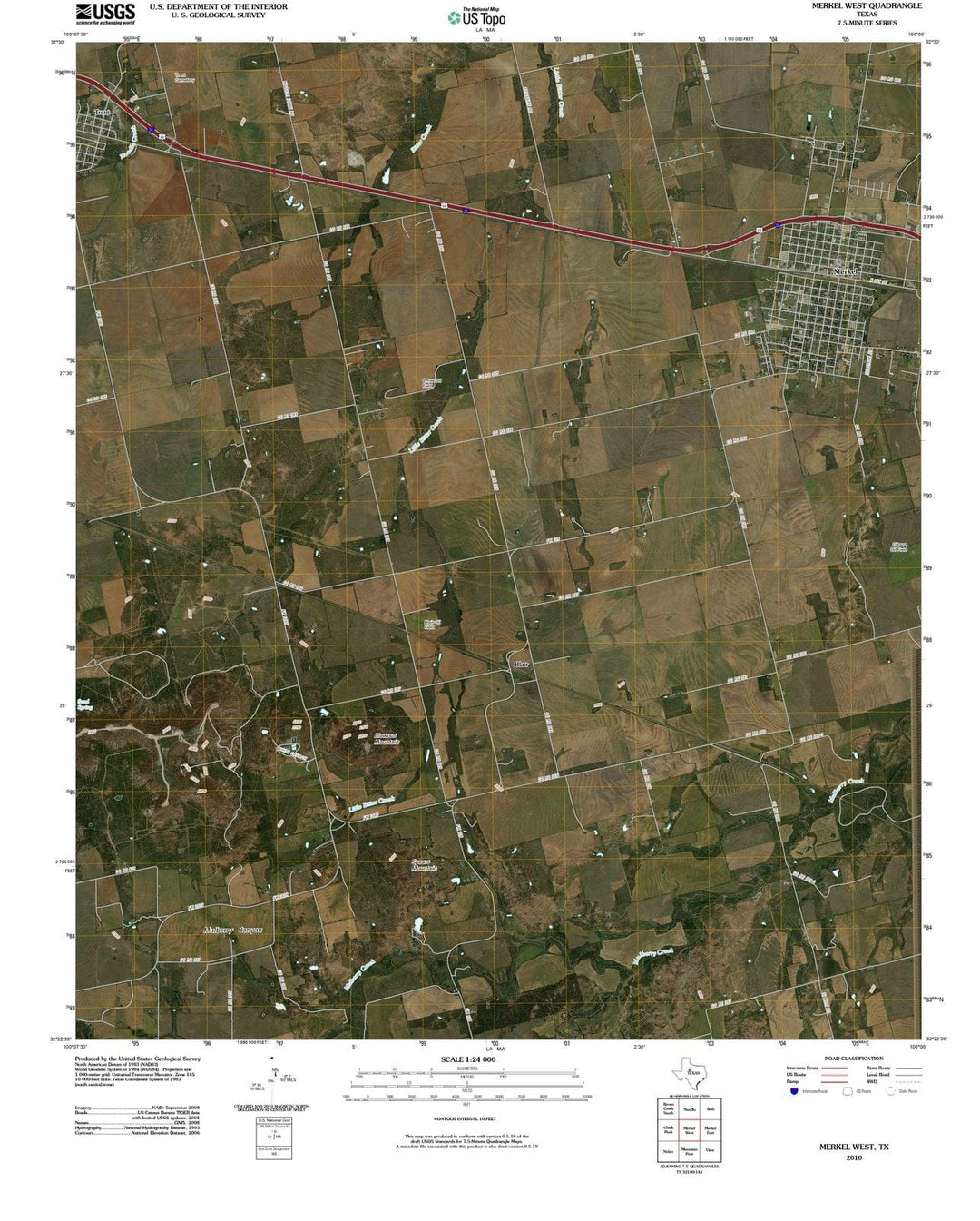 2010 Merkel West, TX - Texas - USGS Topographic Map