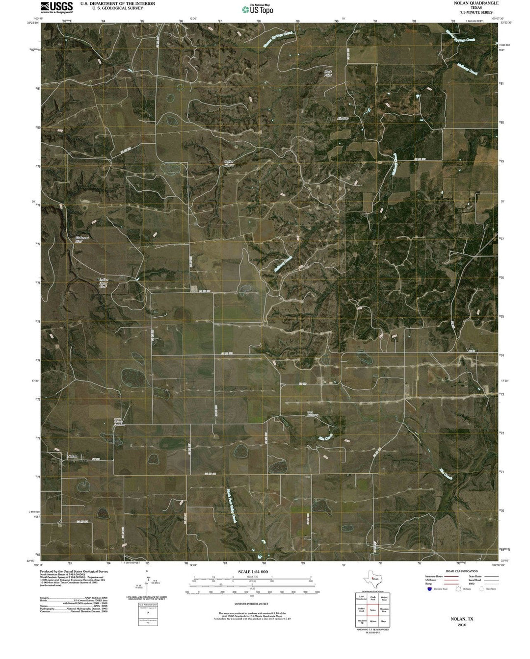 2010 Nolan, TX - Texas - USGS Topographic Map