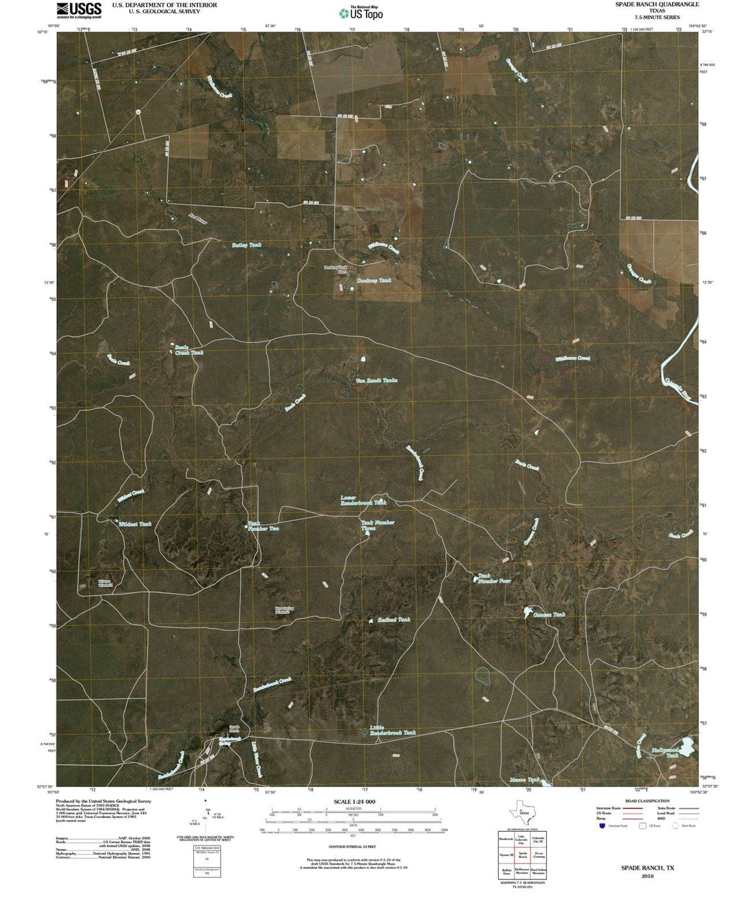 2010 Spade Ranch, TX - Texas - USGS Topographic Map