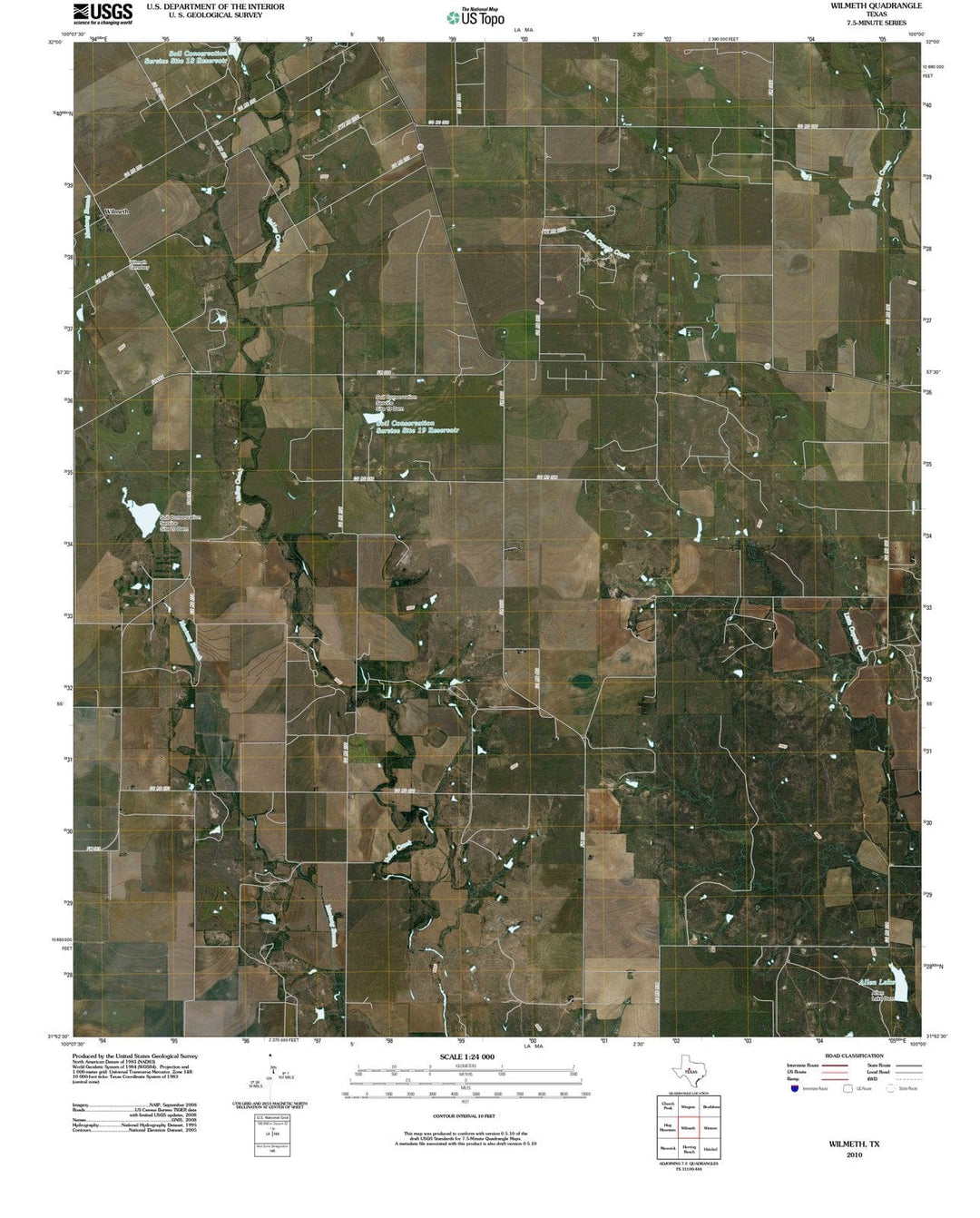 2010 Wilmeth, TX - Texas - USGS Topographic Map
