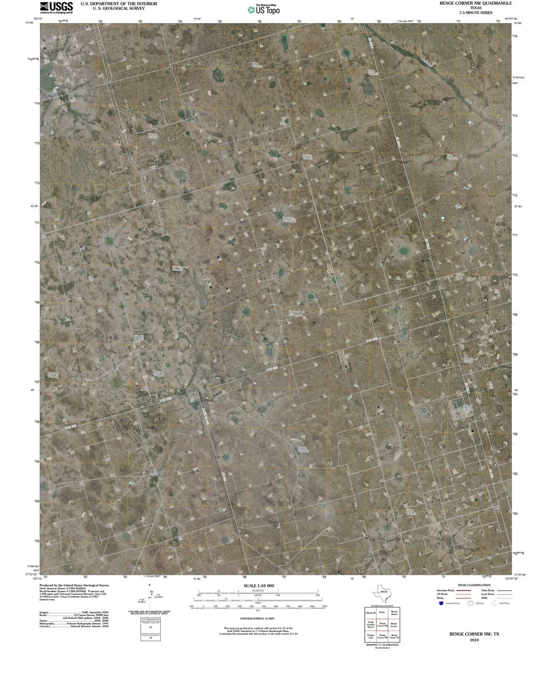 2010 Benge Corner, TX - Texas - USGS Topographic Map