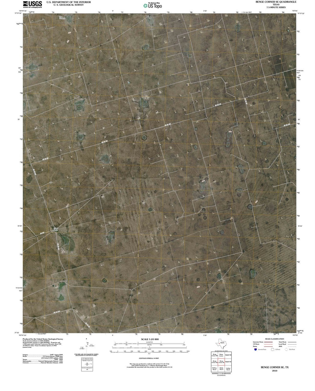 2010 Benge Corner, TX - Texas - USGS Topographic Map