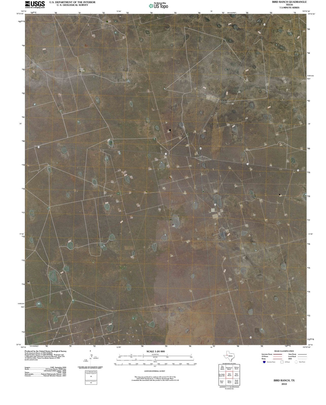 2010 Bird Ranch, TX - Texas - USGS Topographic Map