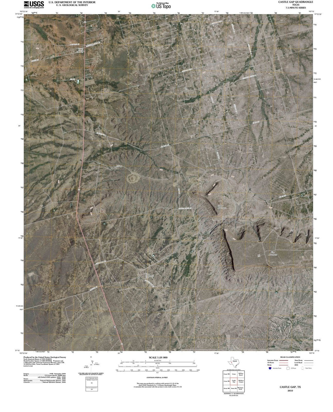 2010 Castle Gap, TX - Texas - USGS Topographic Map