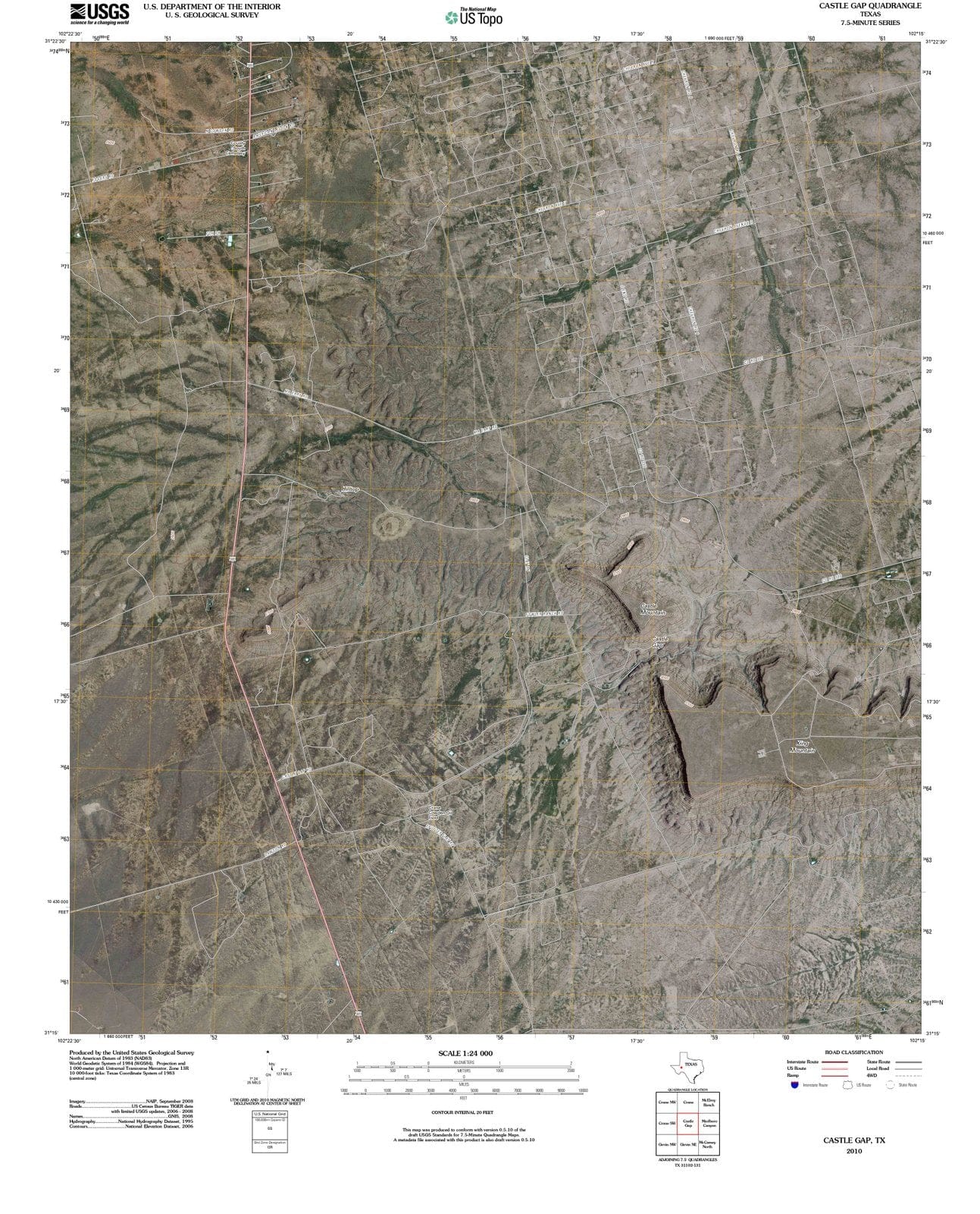 2010 Castle Gap, TX - Texas - USGS Topographic Map