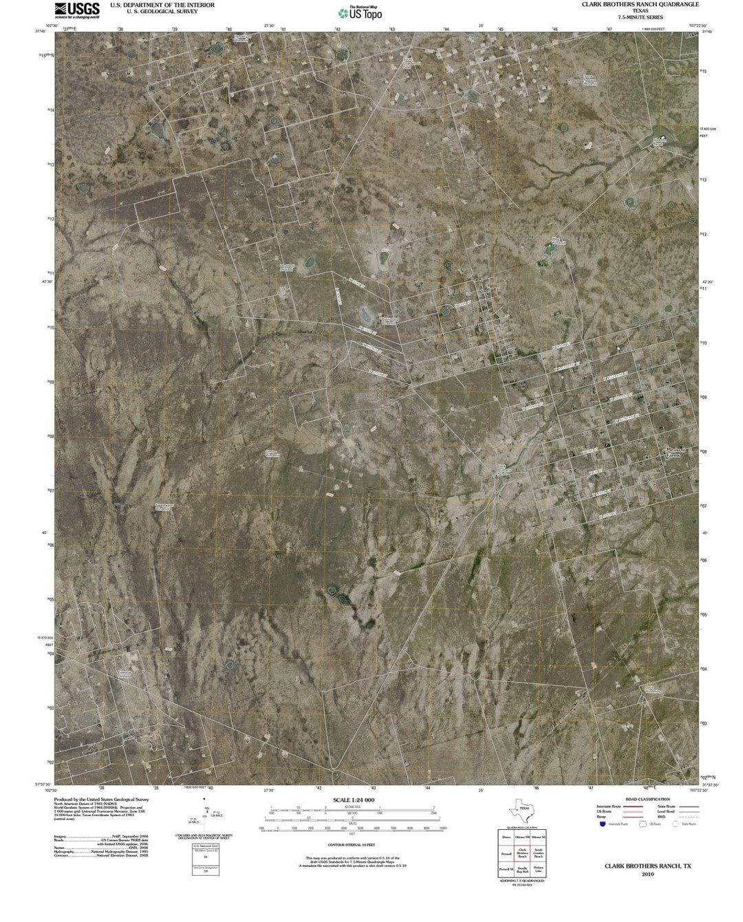 2010 Clark Brothers Ranch, TX - Texas - USGS Topographic Map