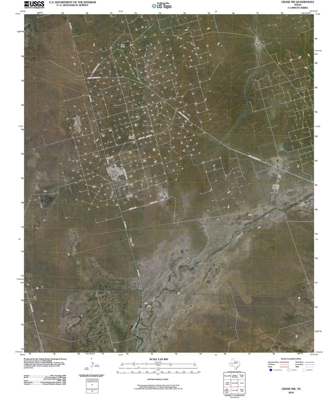 2010 Crane, TX - Texas - USGS Topographic Map