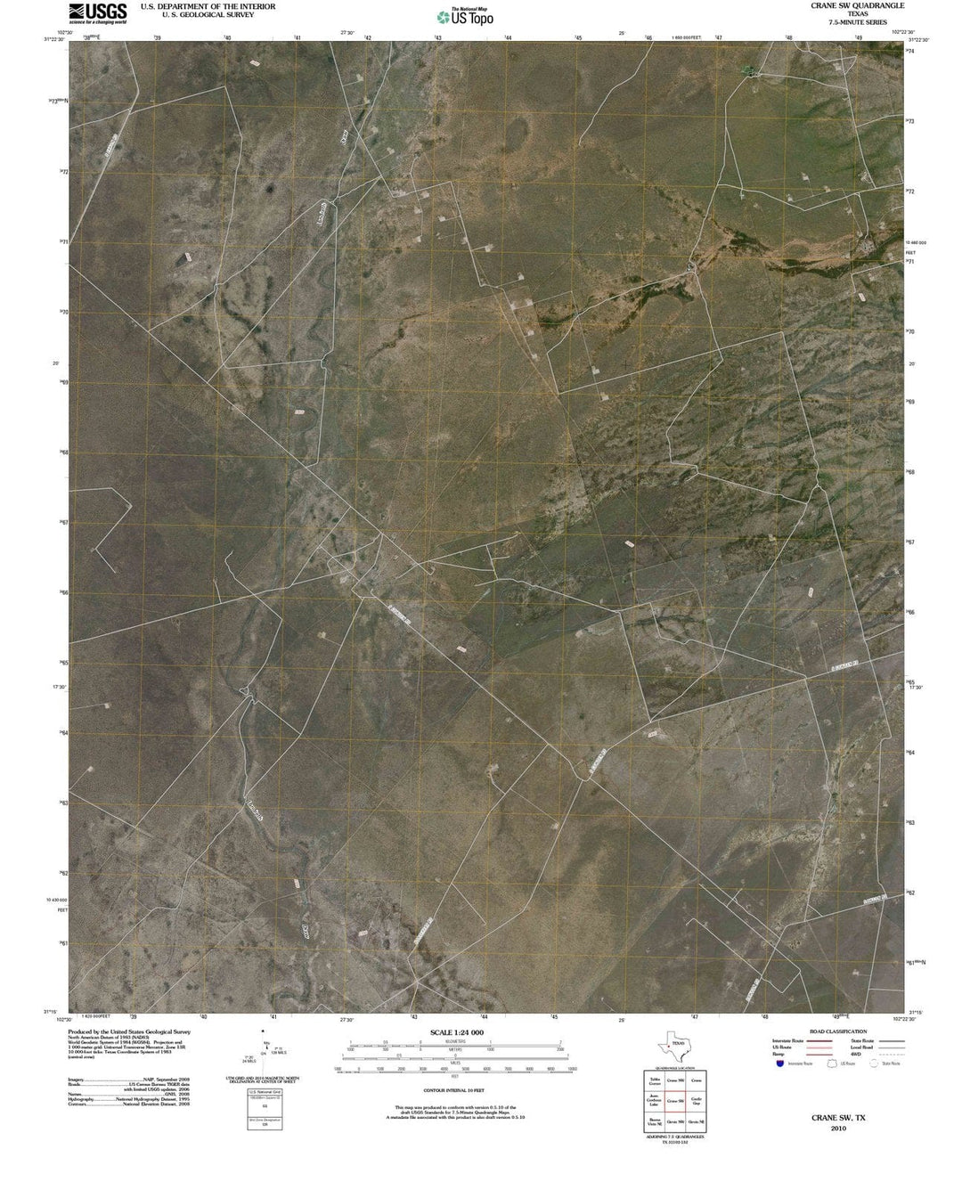 2010 Crane, TX - Texas - USGS Topographic Map