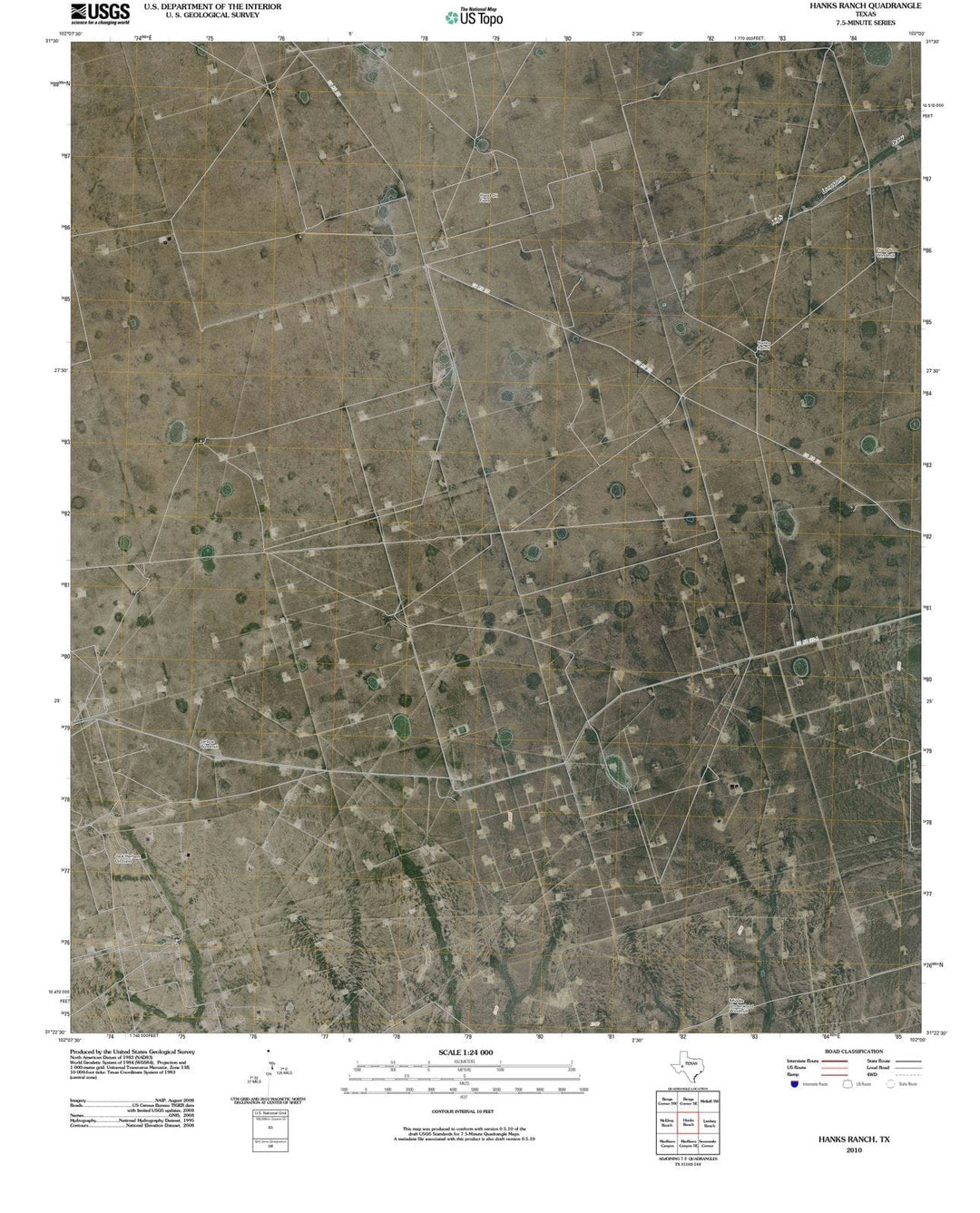 2010 Hanks Ranch, TX - Texas - USGS Topographic Map
