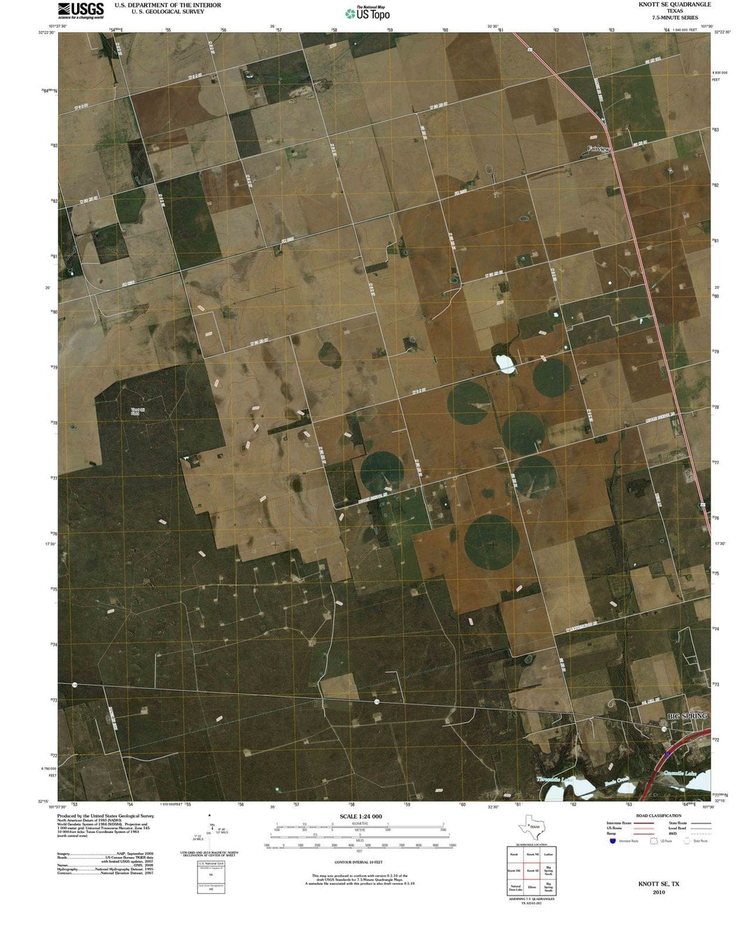 2010 Knott, TX - Texas - USGS Topographic Map