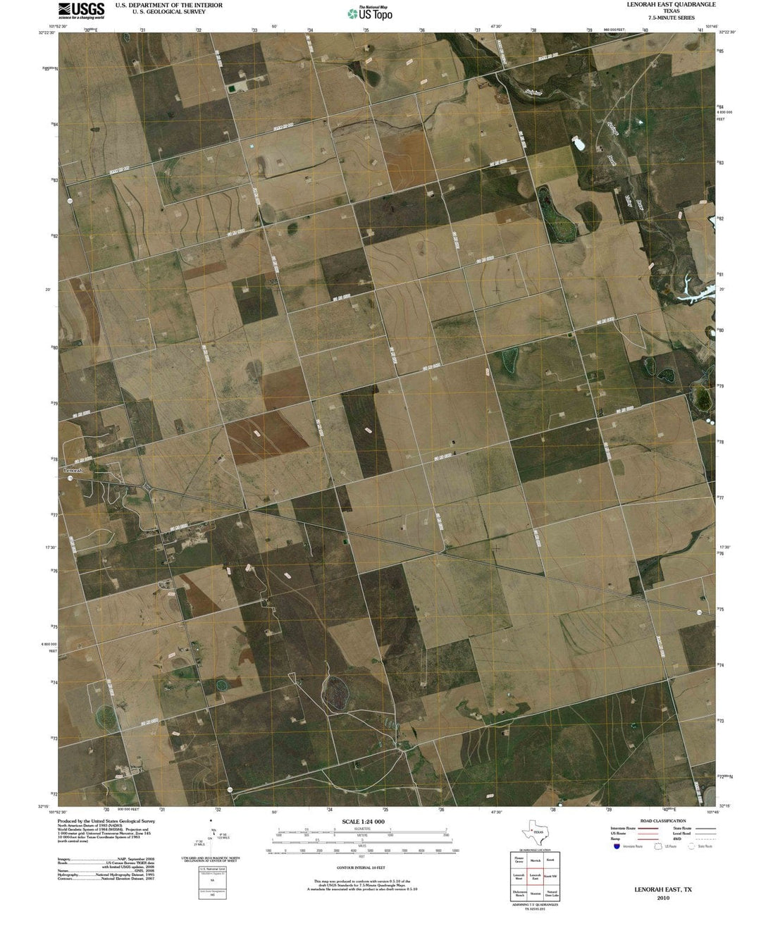 2010 Lenorah East, TX - Texas - USGS Topographic Map