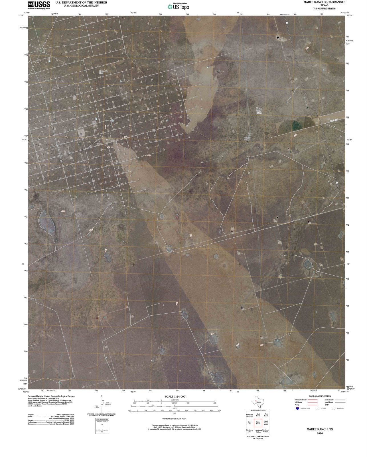 2010 Mabee Ranch, TX - Texas - USGS Topographic Map