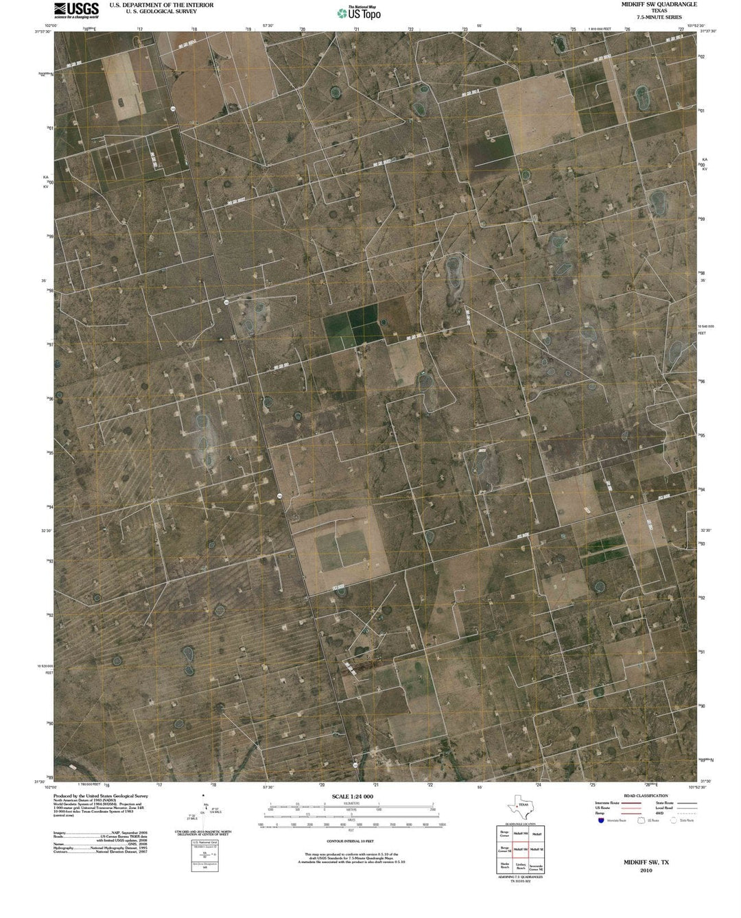 2010 Midkiff, TX - Texas - USGS Topographic Map