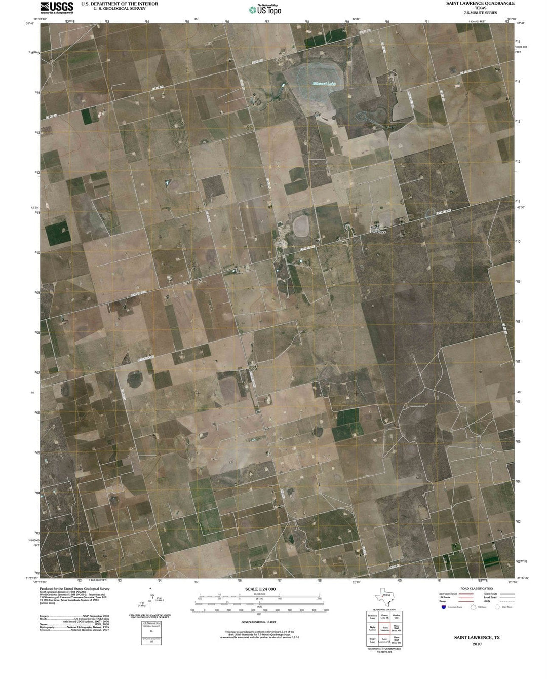 2010 Saint Lawrence, TX - Texas - USGS Topographic Map