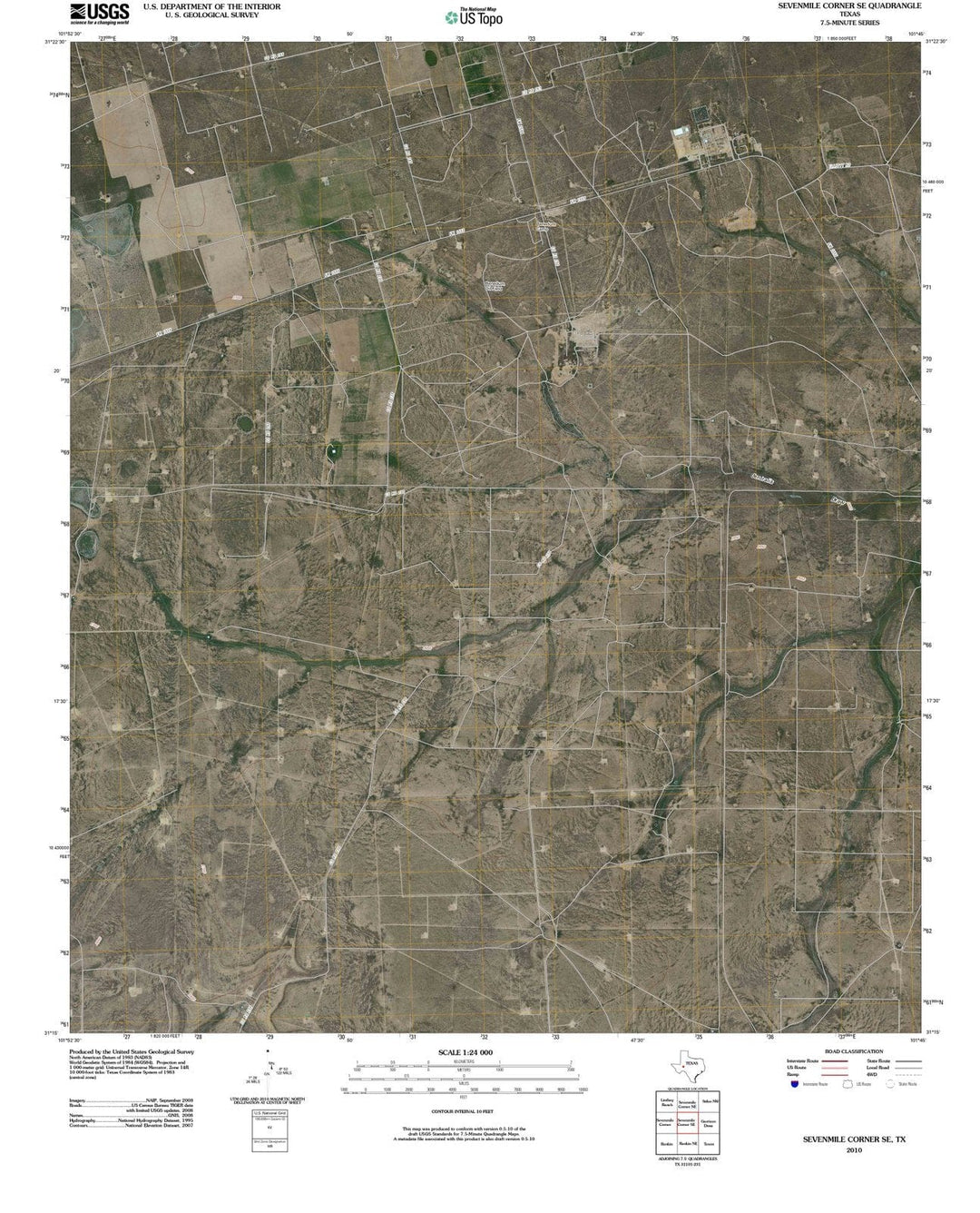 2010 Sevenmile Corner, TX - Texas - USGS Topographic Map