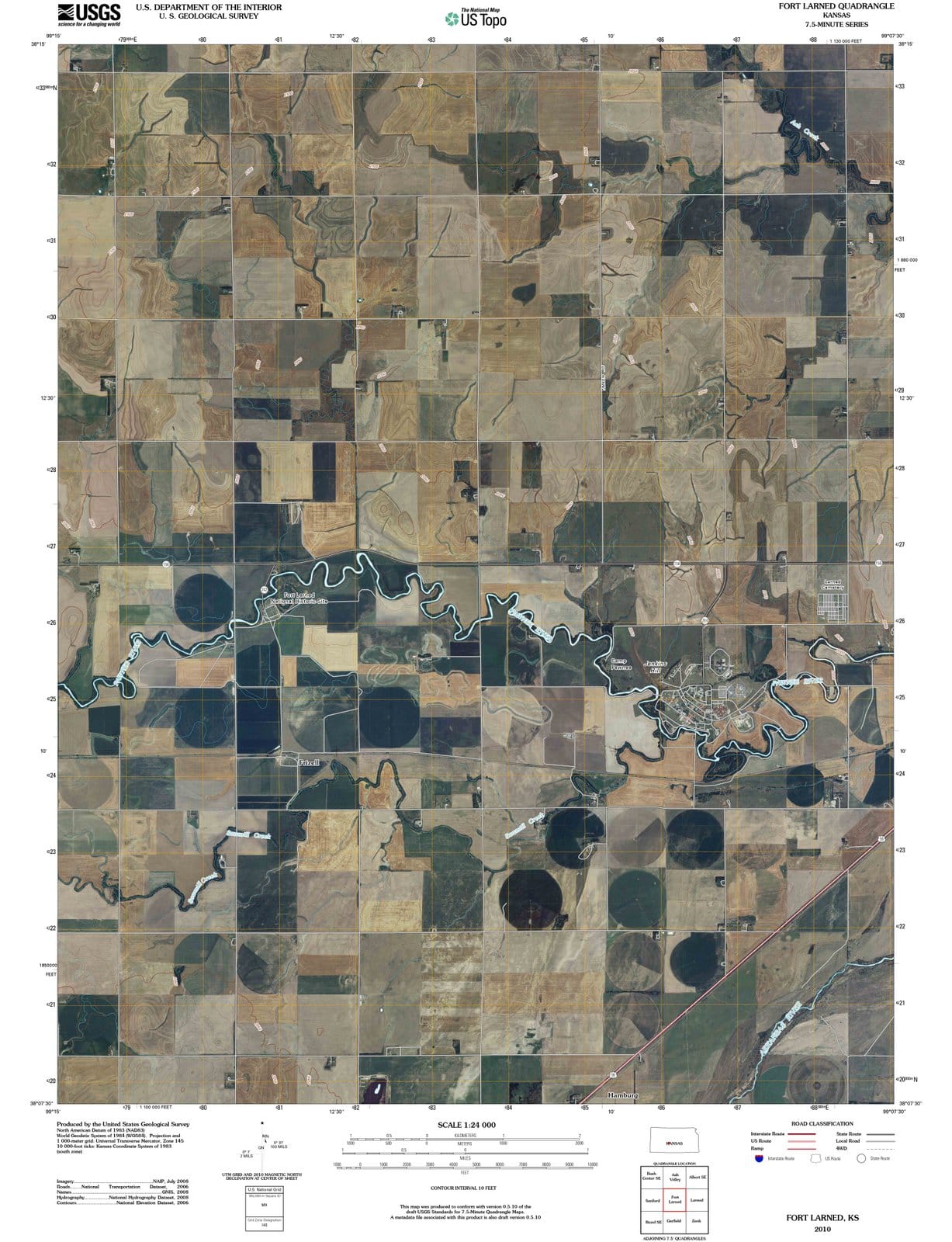 2010 Fort Larned, KS - Kansas - USGS Topographic Map