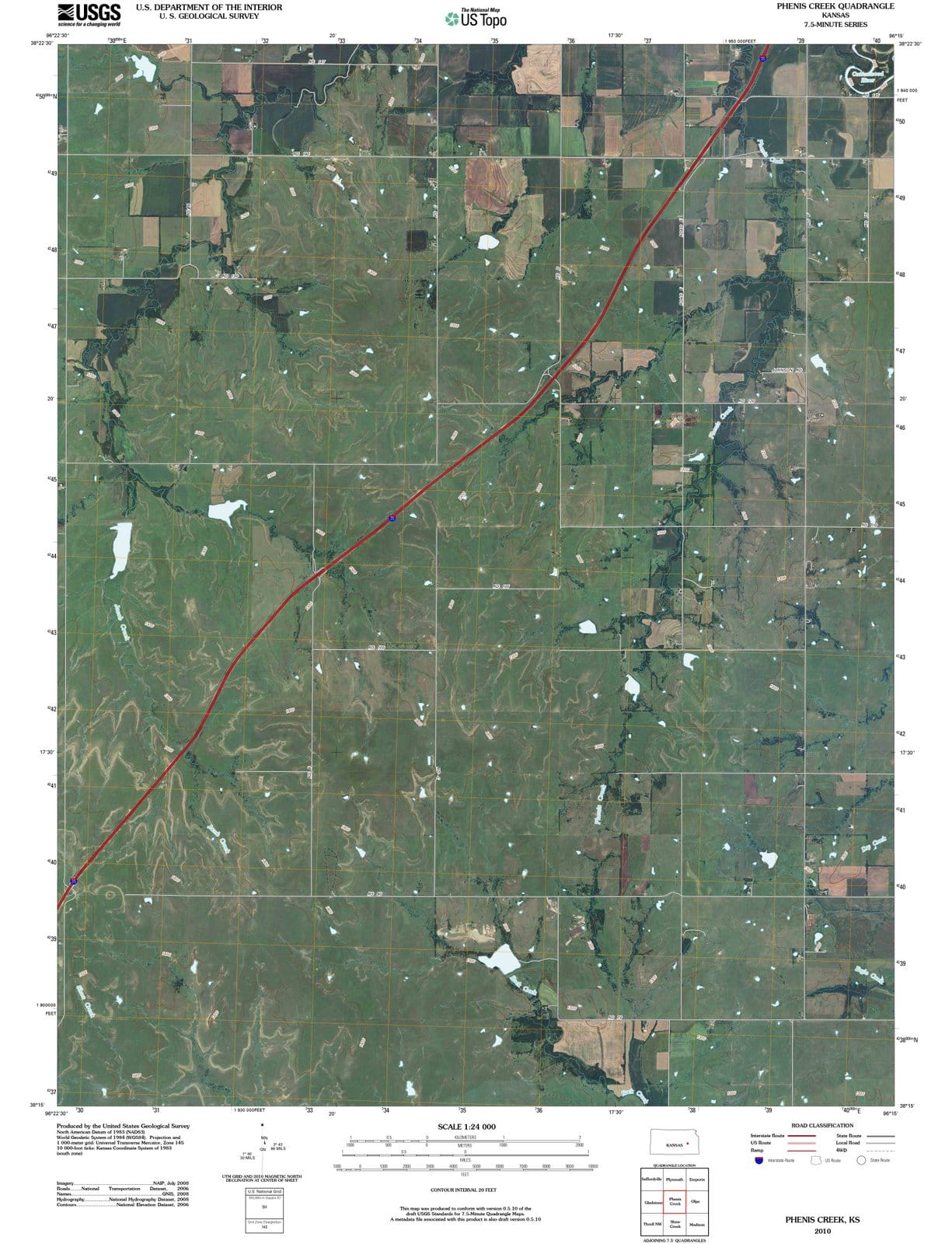 2010 Phenis Creek, KS - Kansas - USGS Topographic Map