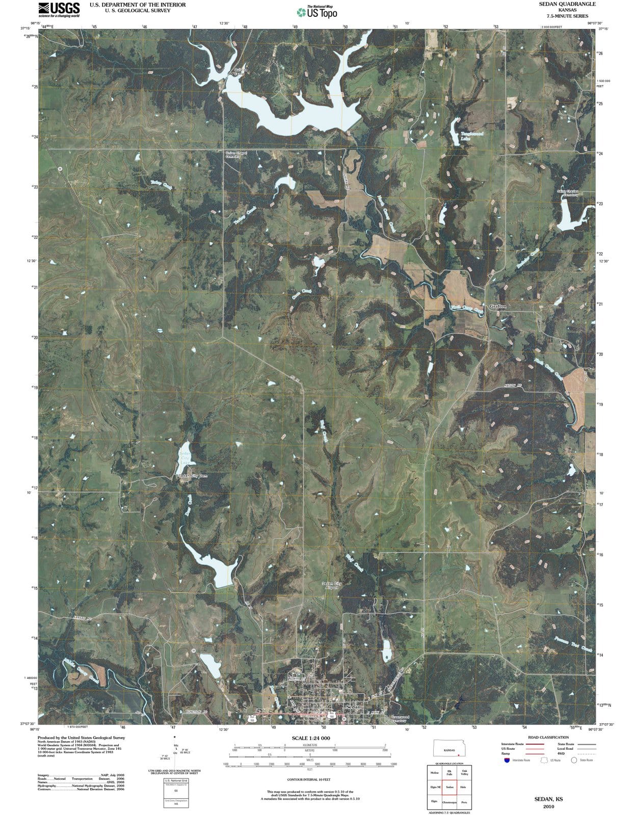 2010 Sedan, KS - Kansas - USGS Topographic Map