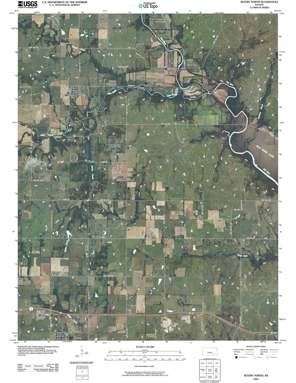 2010 Severy North, KS - Kansas - USGS Topographic Map