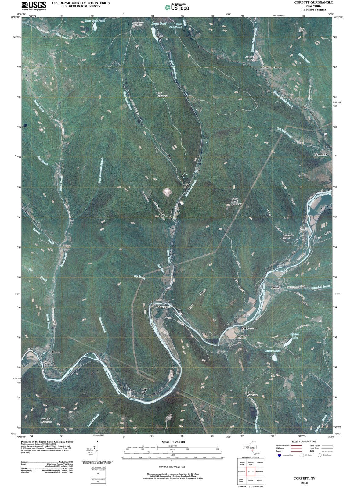 2010 Corbett, NY - New York - USGS Topographic Map