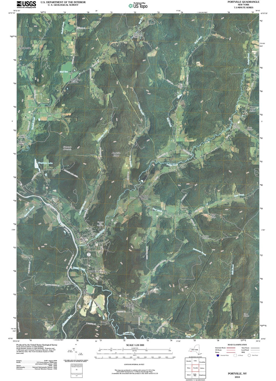 2010 Portville, NY - New York - USGS Topographic Map
