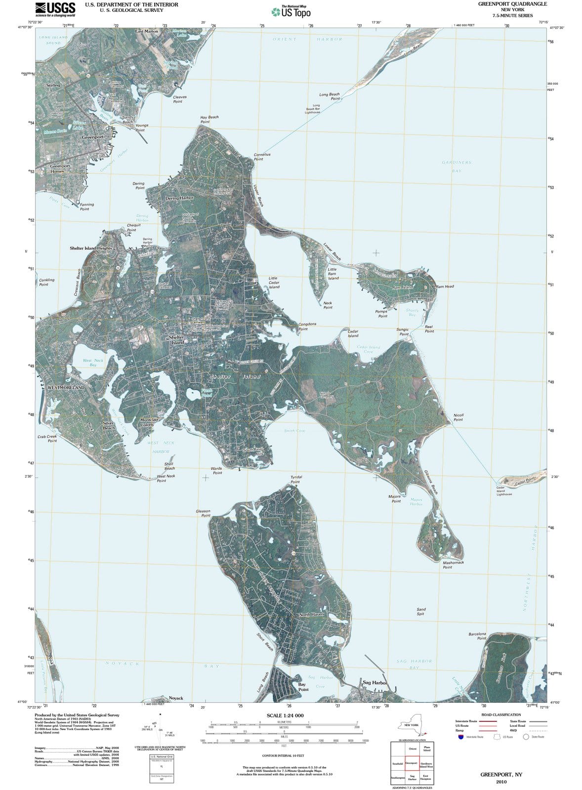 2010 Greenport, NY - New York - USGS Topographic Map