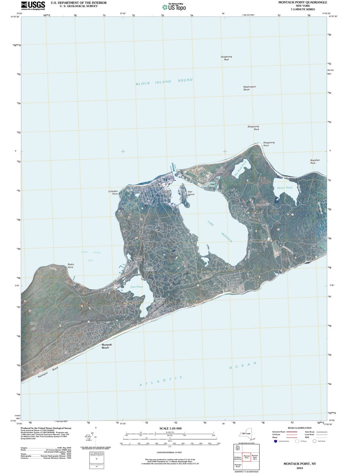 2010 Montauk Point, NY - New York - USGS Topographic Map