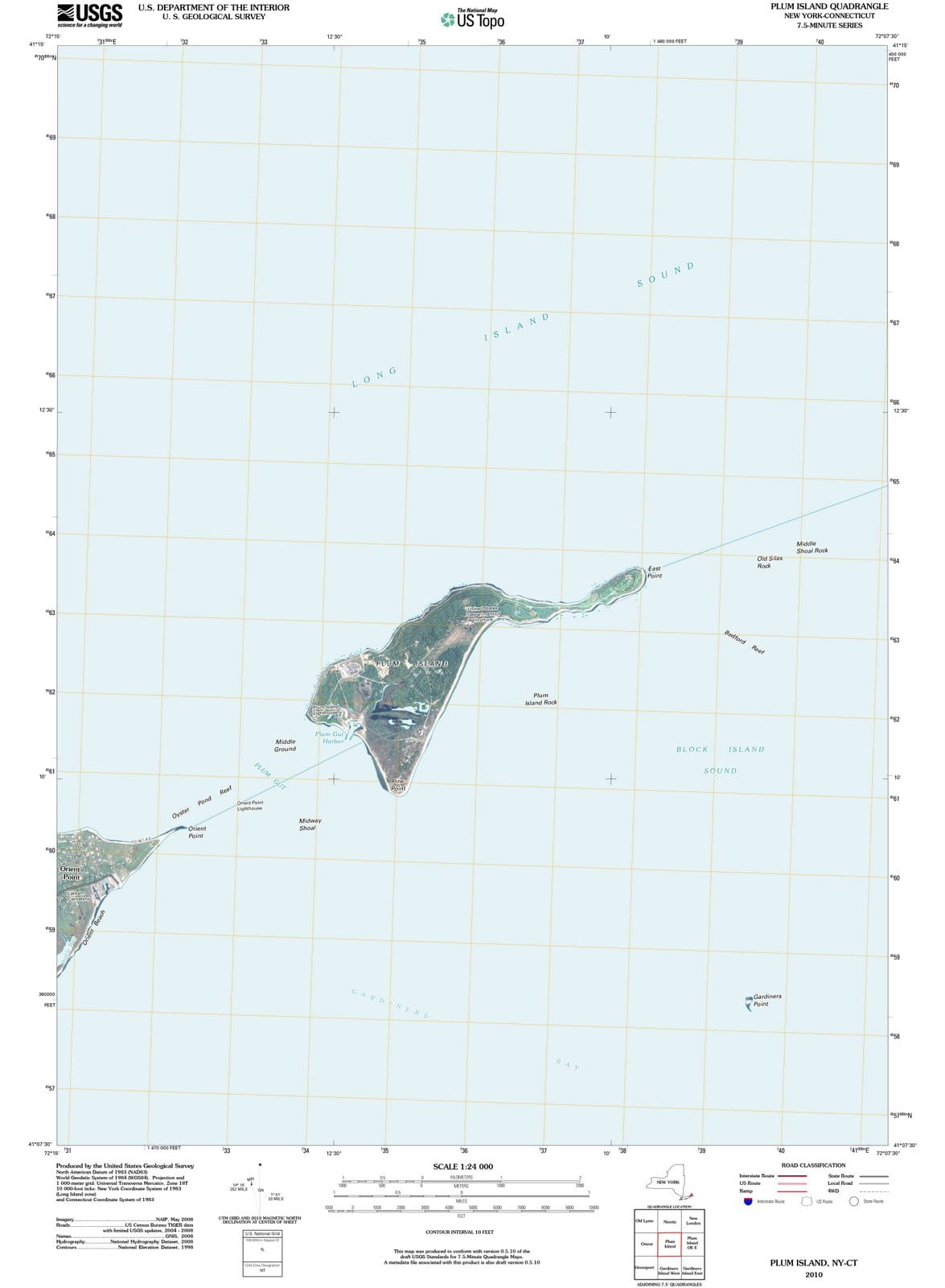 2010 Plum Island, NY - New York - USGS Topographic Map