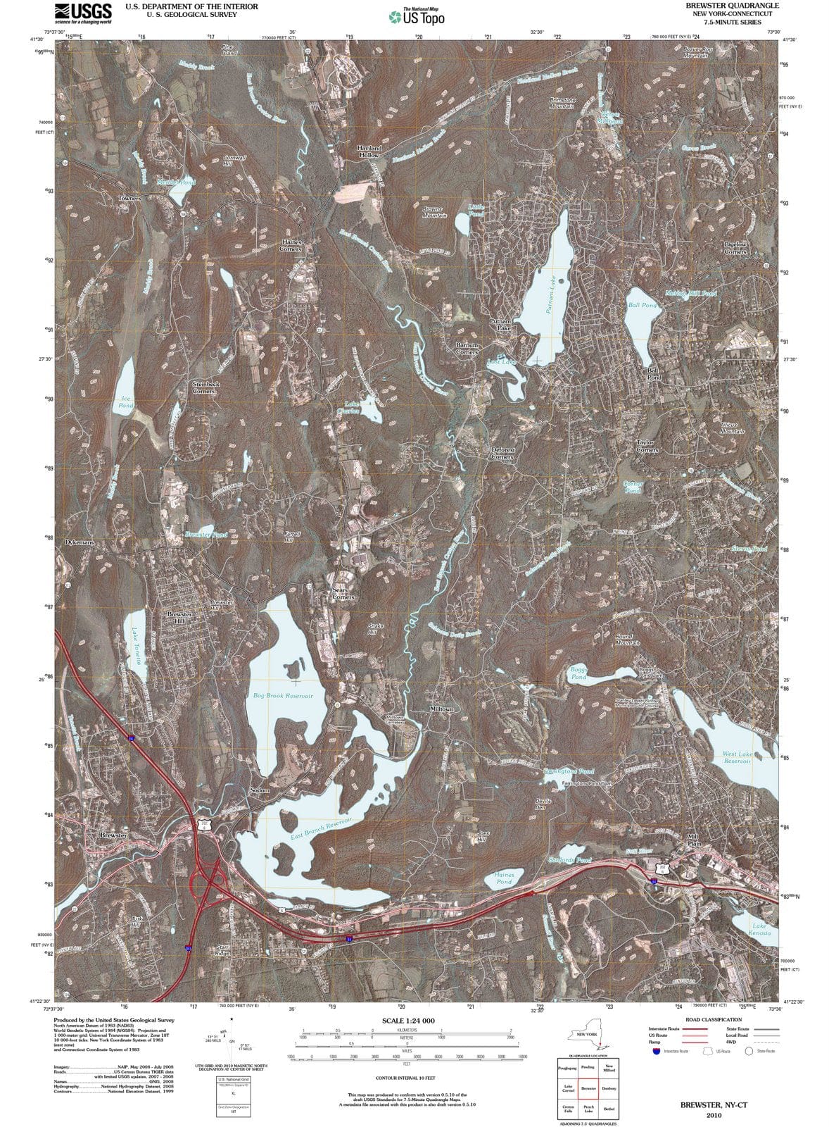 2010 Brewster, NY - New York - USGS Topographic Map