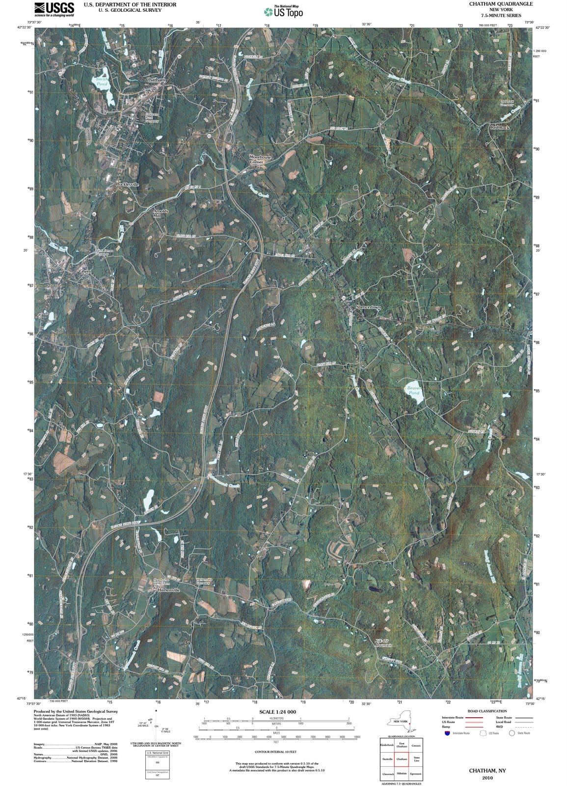 2010 Chatham, NY - New York - USGS Topographic Map