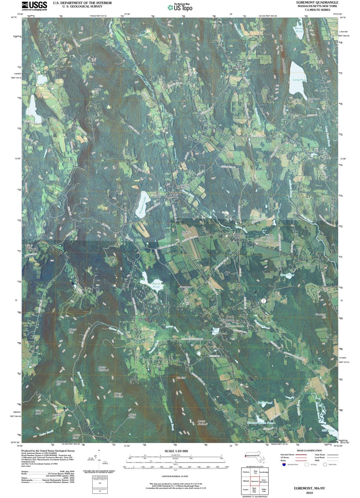 2010 Egremont, MA - Massachusetts - USGS Topographic Map