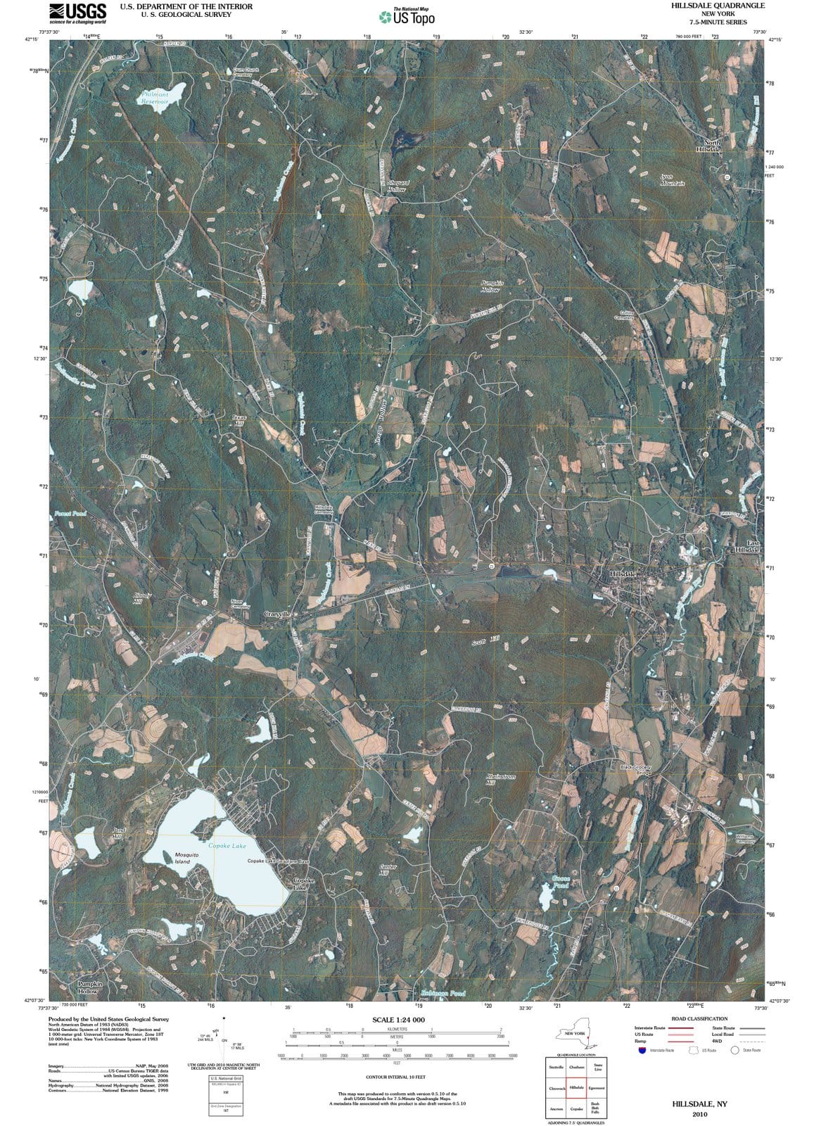 2010 Hillsdale, NY - New York - USGS Topographic Map