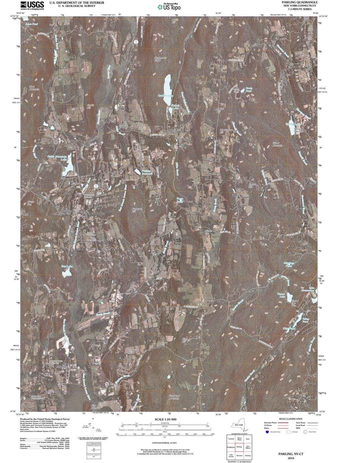 2010 Pawling, NY - New York - USGS Topographic Map