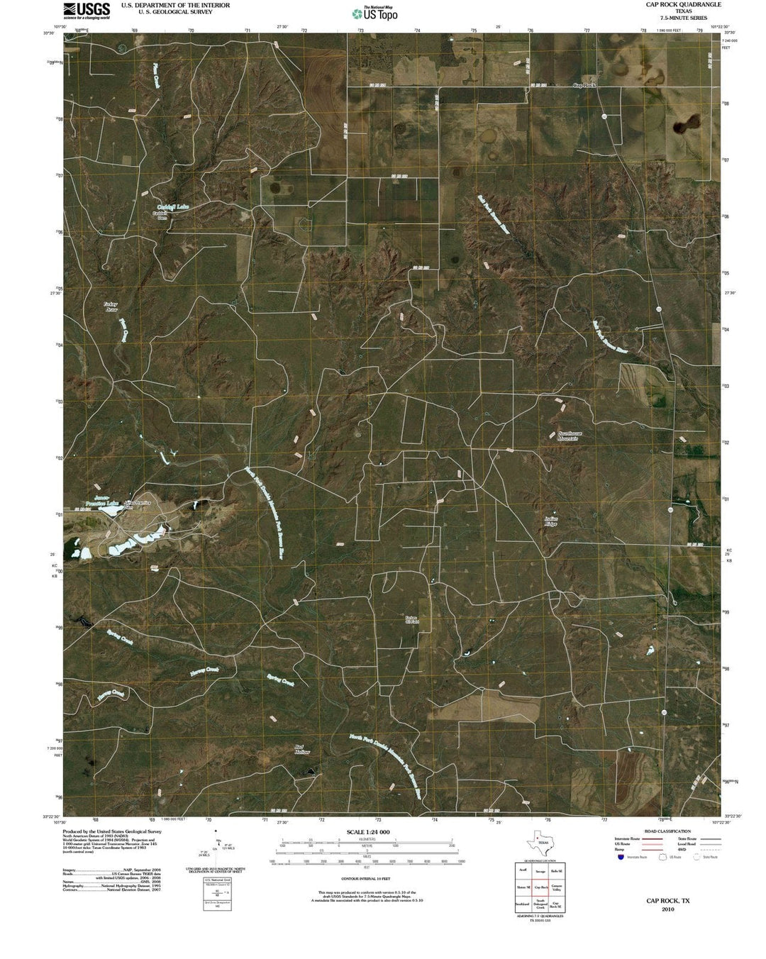2010 Cap Rock, TX - Texas - USGS Topographic Map