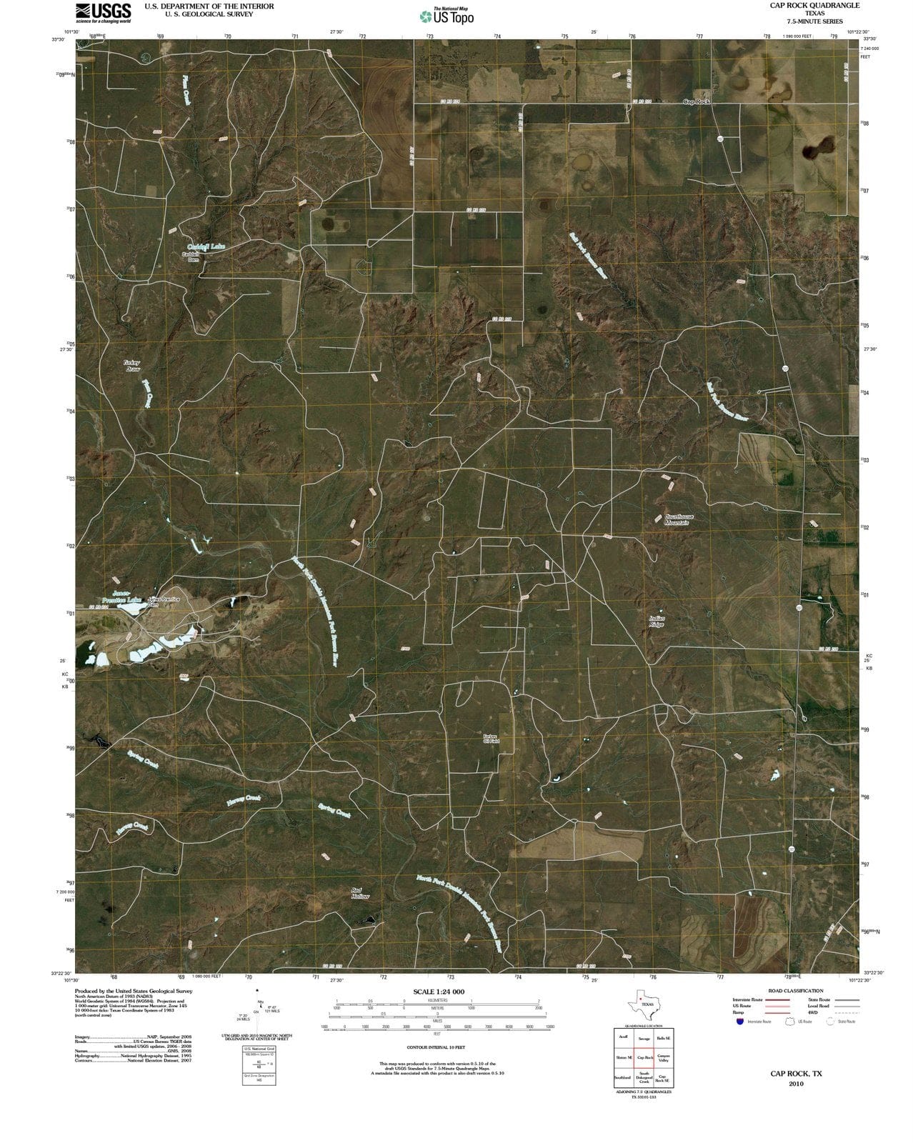 2010 Cap Rock, TX - Texas - USGS Topographic Map