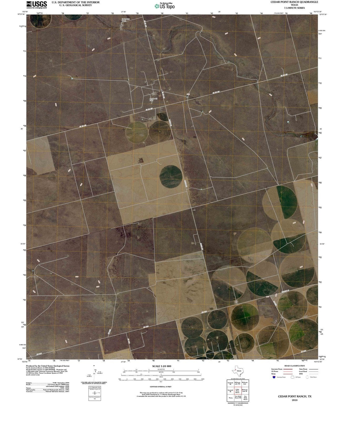 2010 Cedar Point Ranch, TX - Texas - USGS Topographic Map