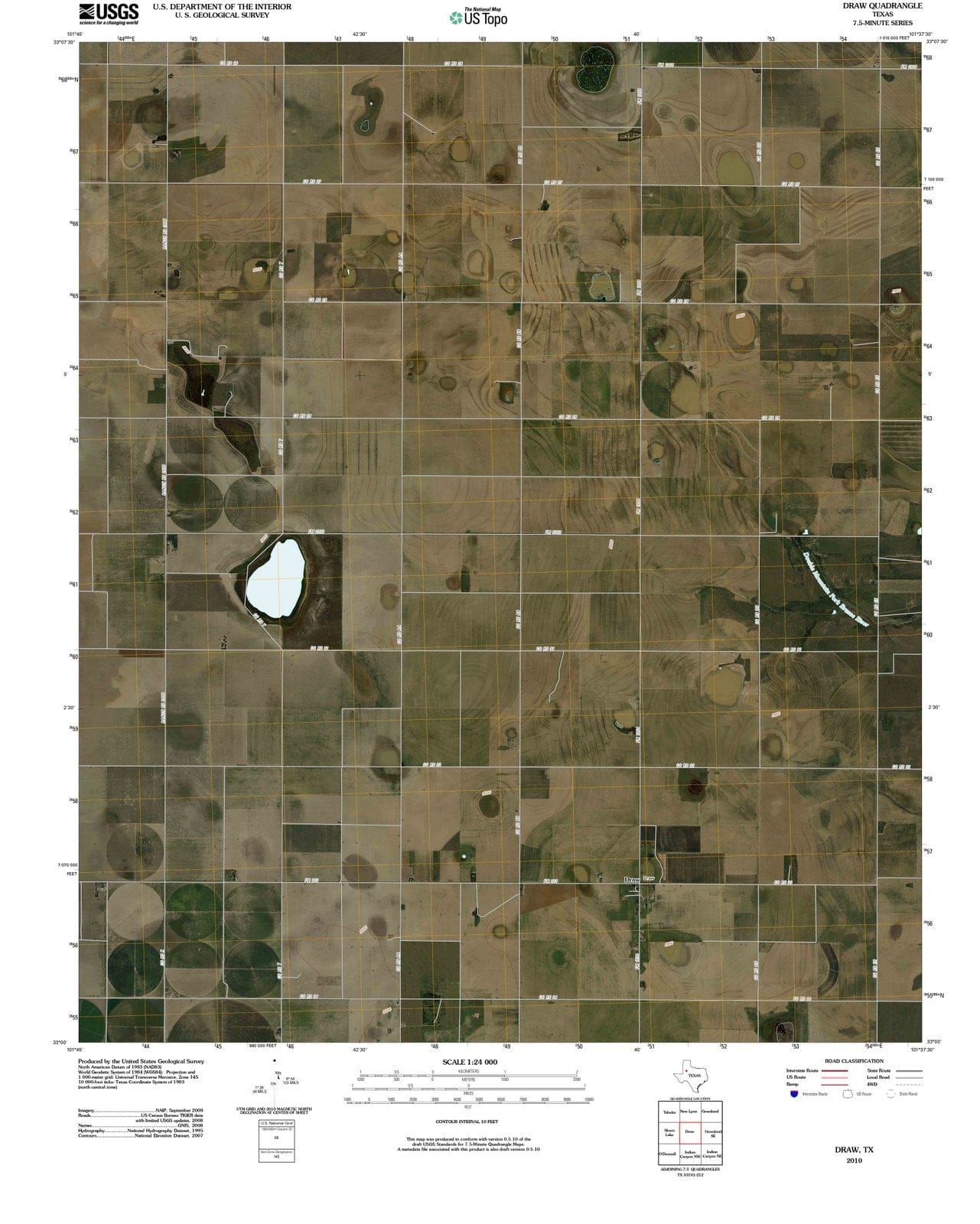 2010 Draw, TX - Texas - USGS Topographic Map