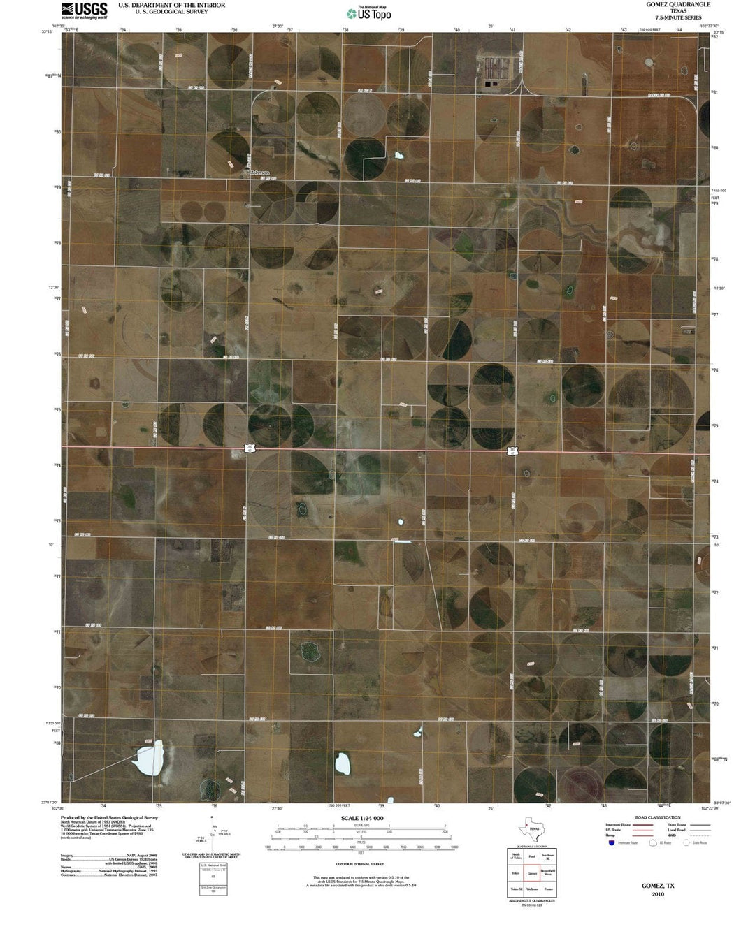 2010 Gomez, TX - Texas - USGS Topographic Map