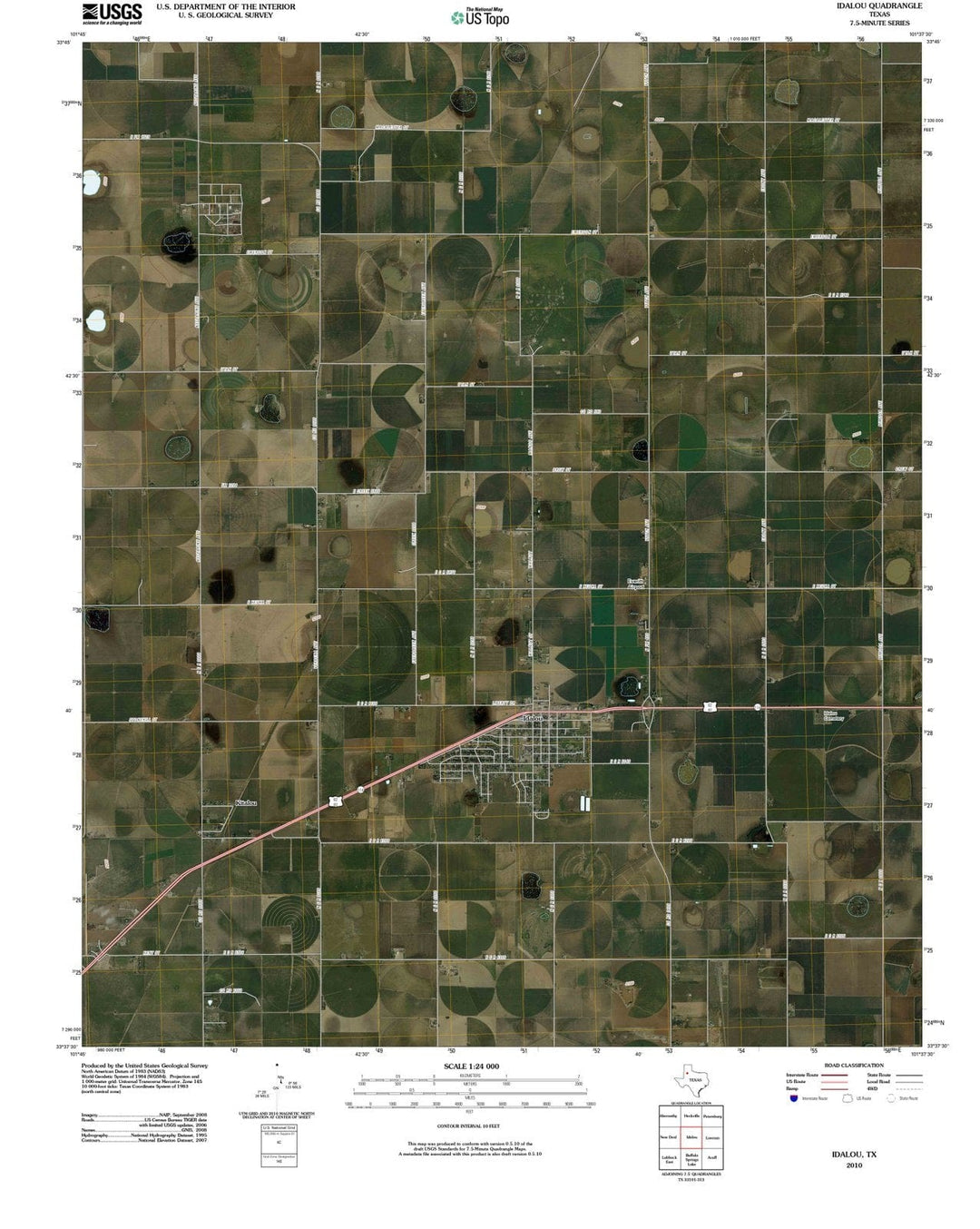 2010 Idalou, TX - Texas - USGS Topographic Map