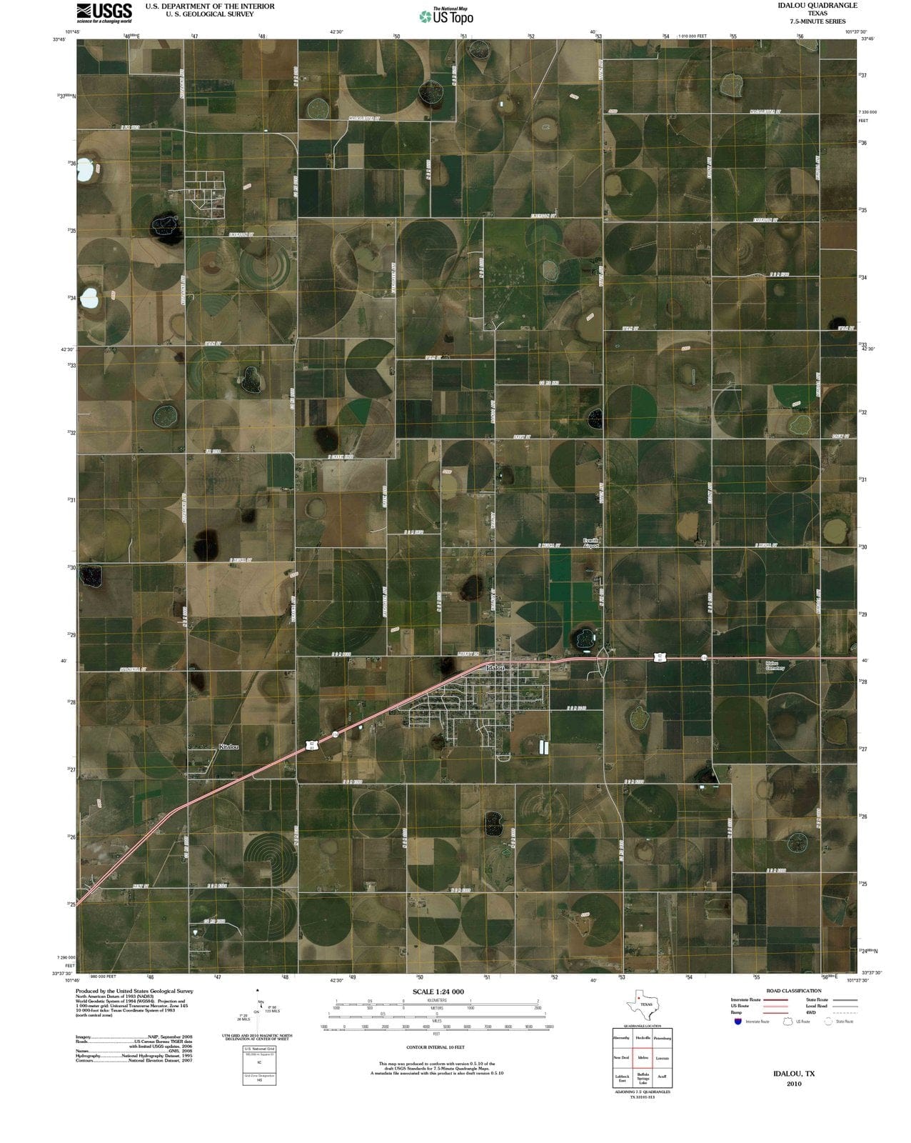 2010 Idalou, TX - Texas - USGS Topographic Map