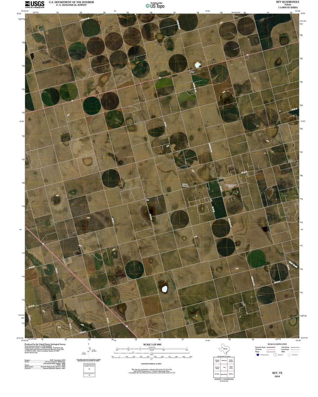 2010 Key, TX - Texas - USGS Topographic Map